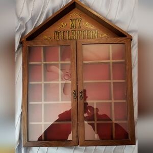 Wooden Display Case with Glass Doors My Collection Last One